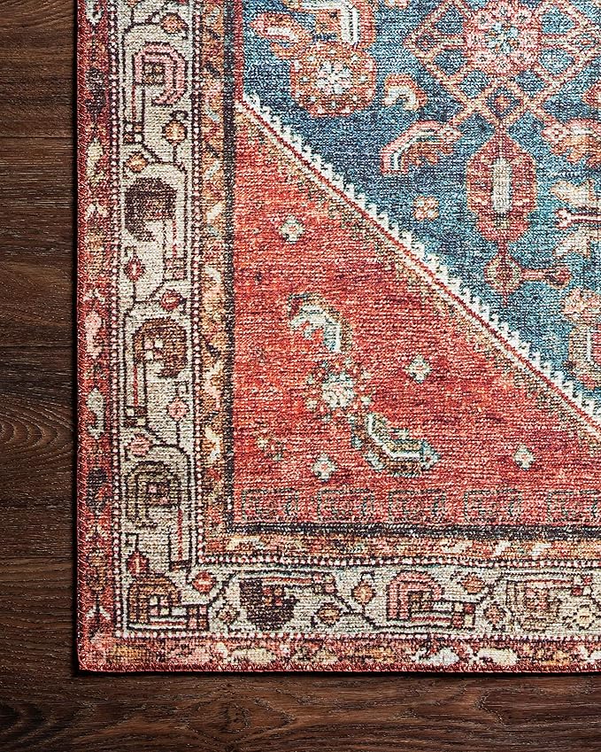 Loloi Layla Collection LAY-10 Marine/Clay 2'-6" x 9'-6" .13" Thick Runner Rug - Image 6