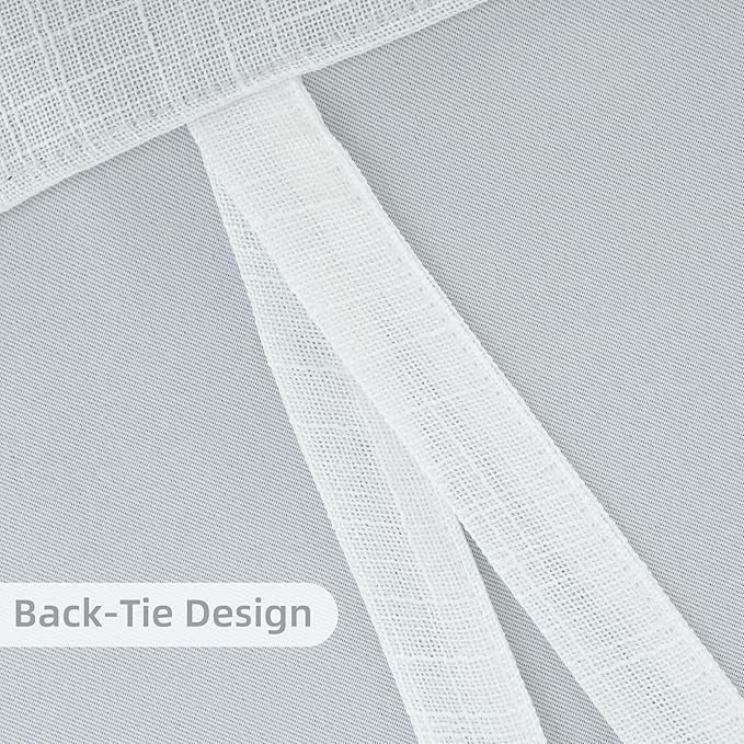 DriftAway Double Layer Linen Blackout Tie Up Curtains Thermal Insulated Fully - Image 6