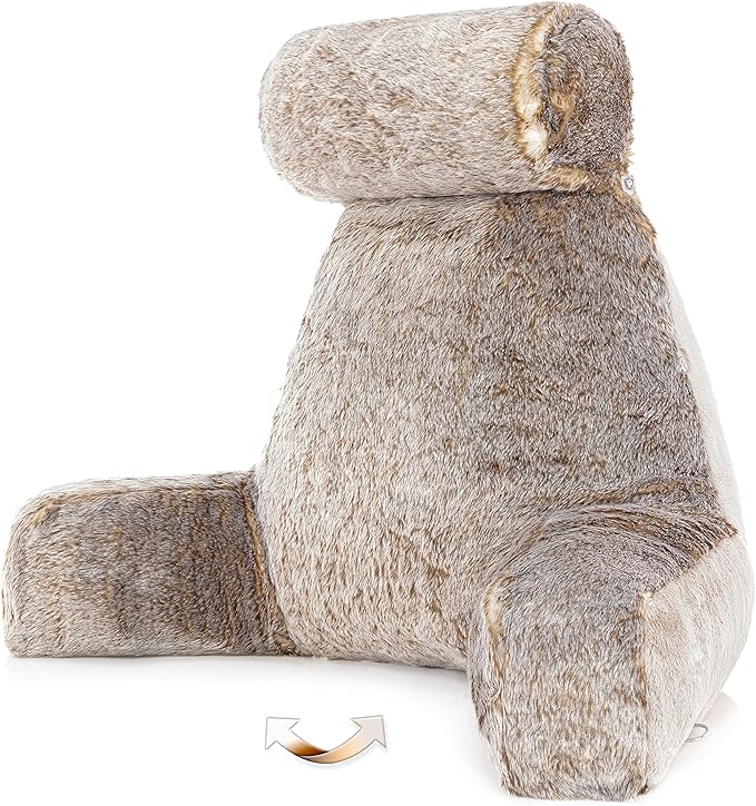 Husband Pillow XXL Ultra Rare Baby Chinchilla Backrest, Two-Tone Reversible by HusbandPillow