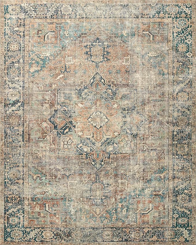 Loloi Margot Collection MAT-02 Terracotta/Lagoon 2'-6" x 11'-6" Runner Rug - Image 3