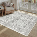 Black Area Rug 4x5 Office Entryway Rug Machine Washable Kitchen Vintage by PureCozy