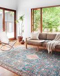 Loloi Layla Collection LAY-10 Marine/Clay 2'-6" x 12'-0" .13" Thick Runner Rug by Loloi