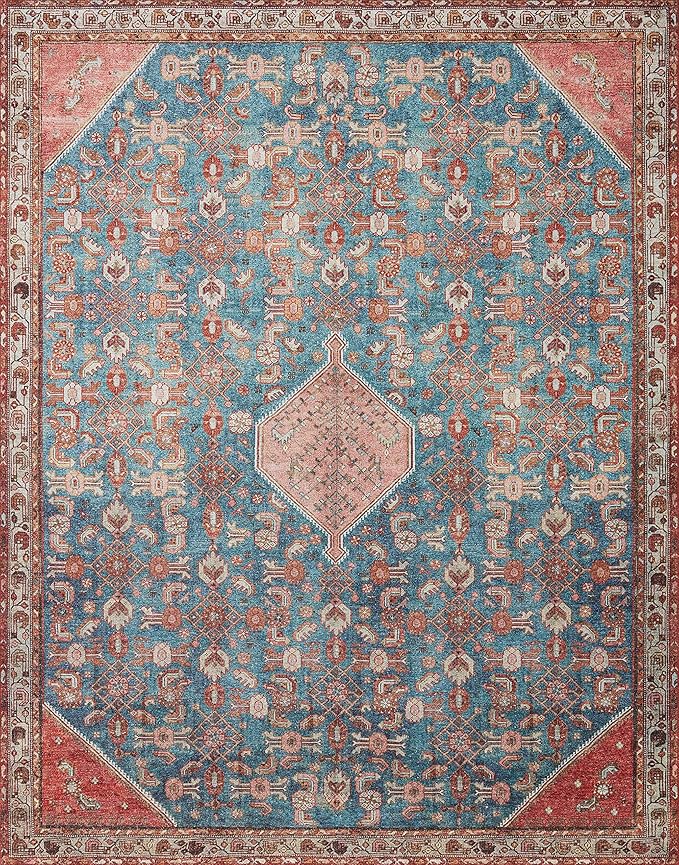 Loloi Layla Collection LAY-10 Marine/Clay 2'-6" x 12'-0" .13" Thick Runner Rug - Image 4