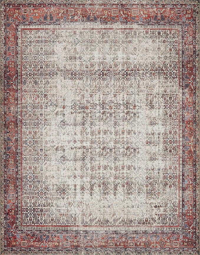 Loloi Layla Collection LAY-12 Ivory/Brick 2'-3" x 3'-9" .13" Thick Accent Rug - Image 4