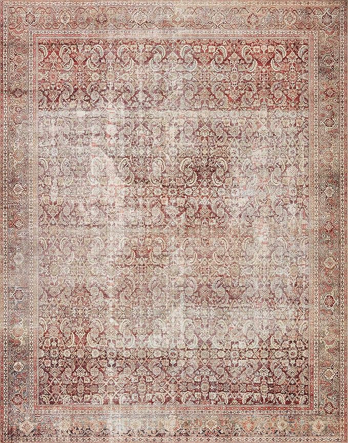 Loloi Layla Collection LAY-11 Cinnamon/Sage 7'-6" x 9'-6" .13" Thick Area Rug - Image 4